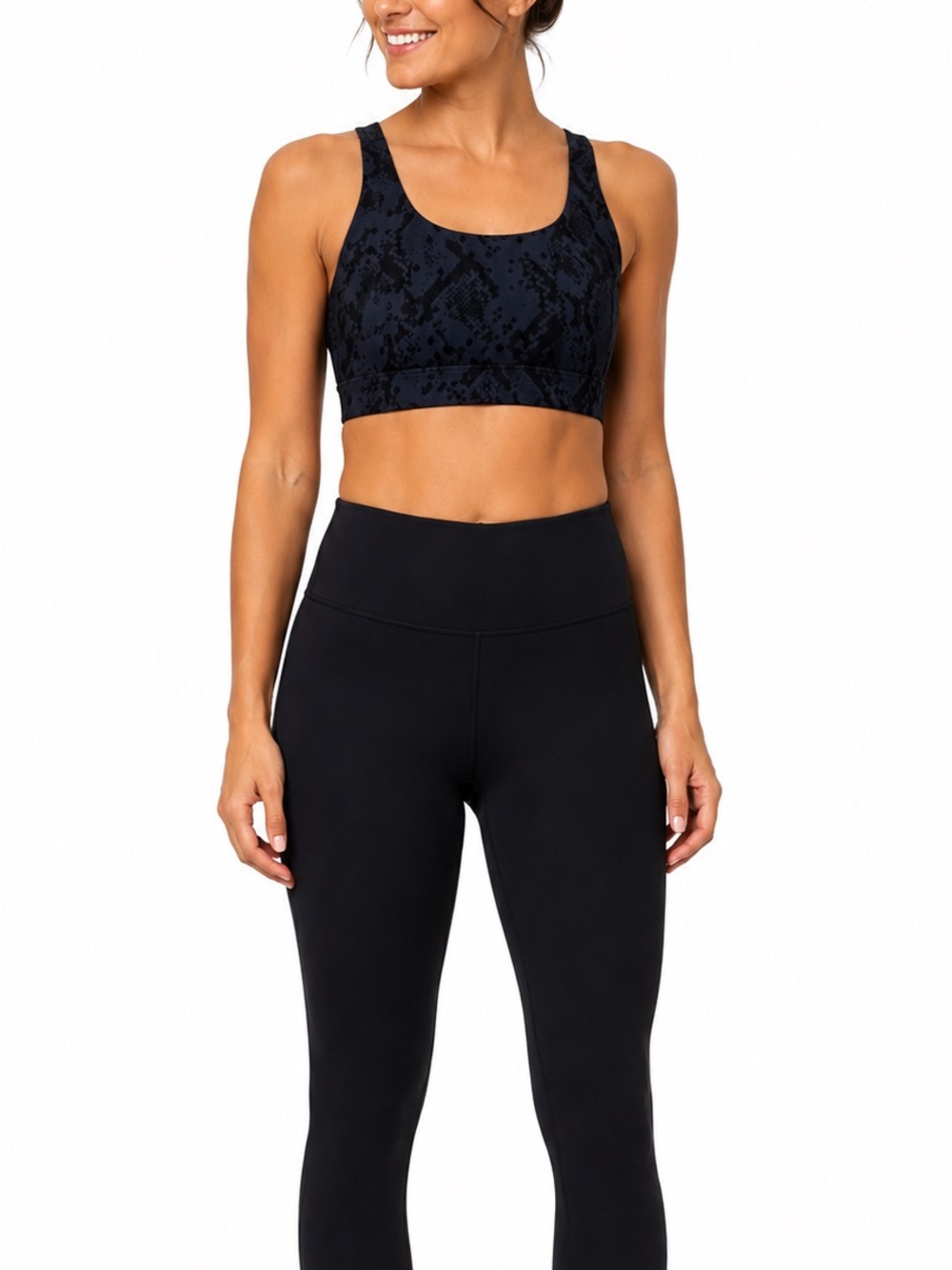 JoyLab Size Medium Black and Navy Blue Sports Bra